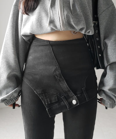 レイヤードウエストヴィンテージフレアデニム /layered waist vintage flare denim
