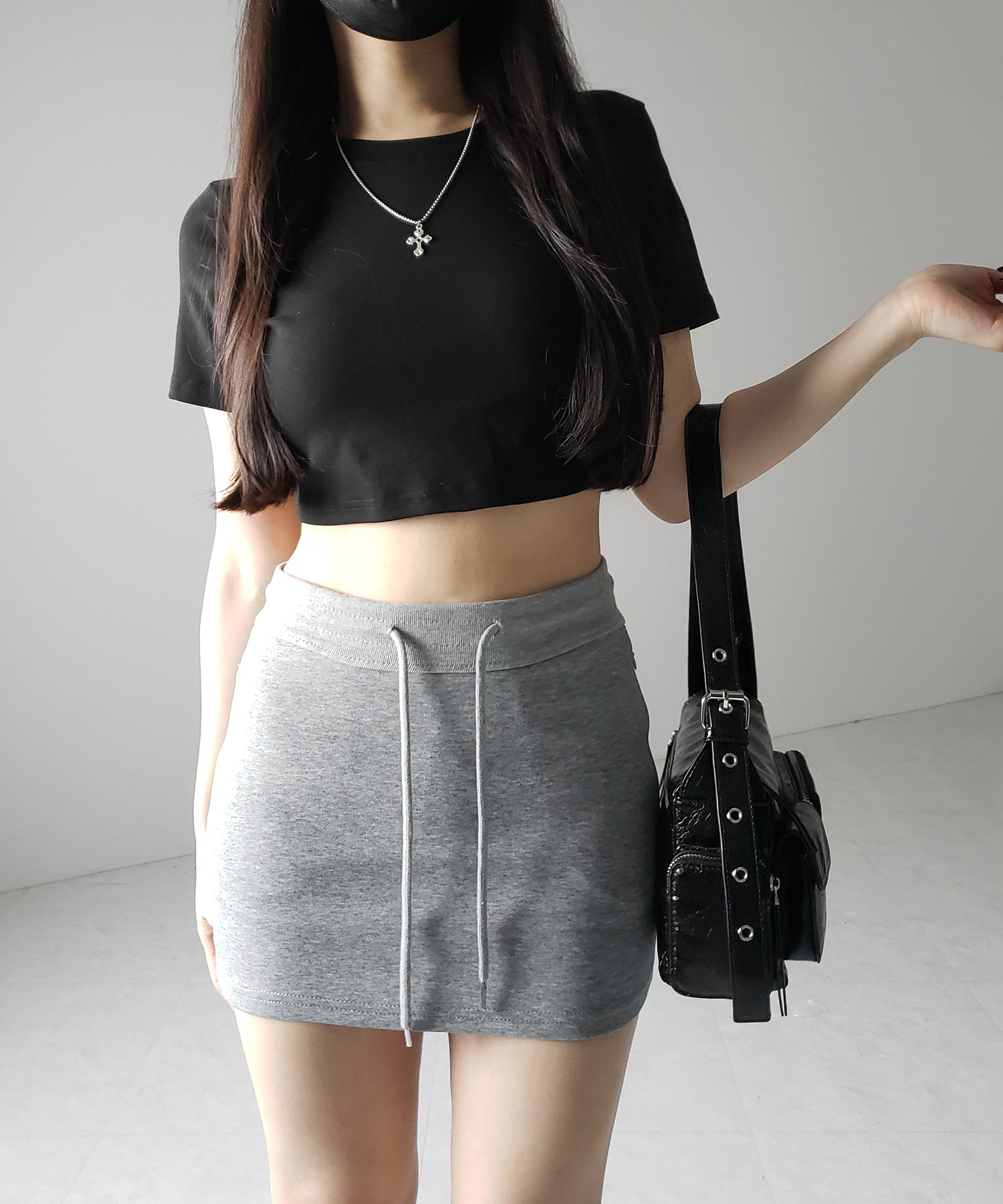 ハイウエストスウェットタイトミニスカート / high waist sweat tight mini skirt