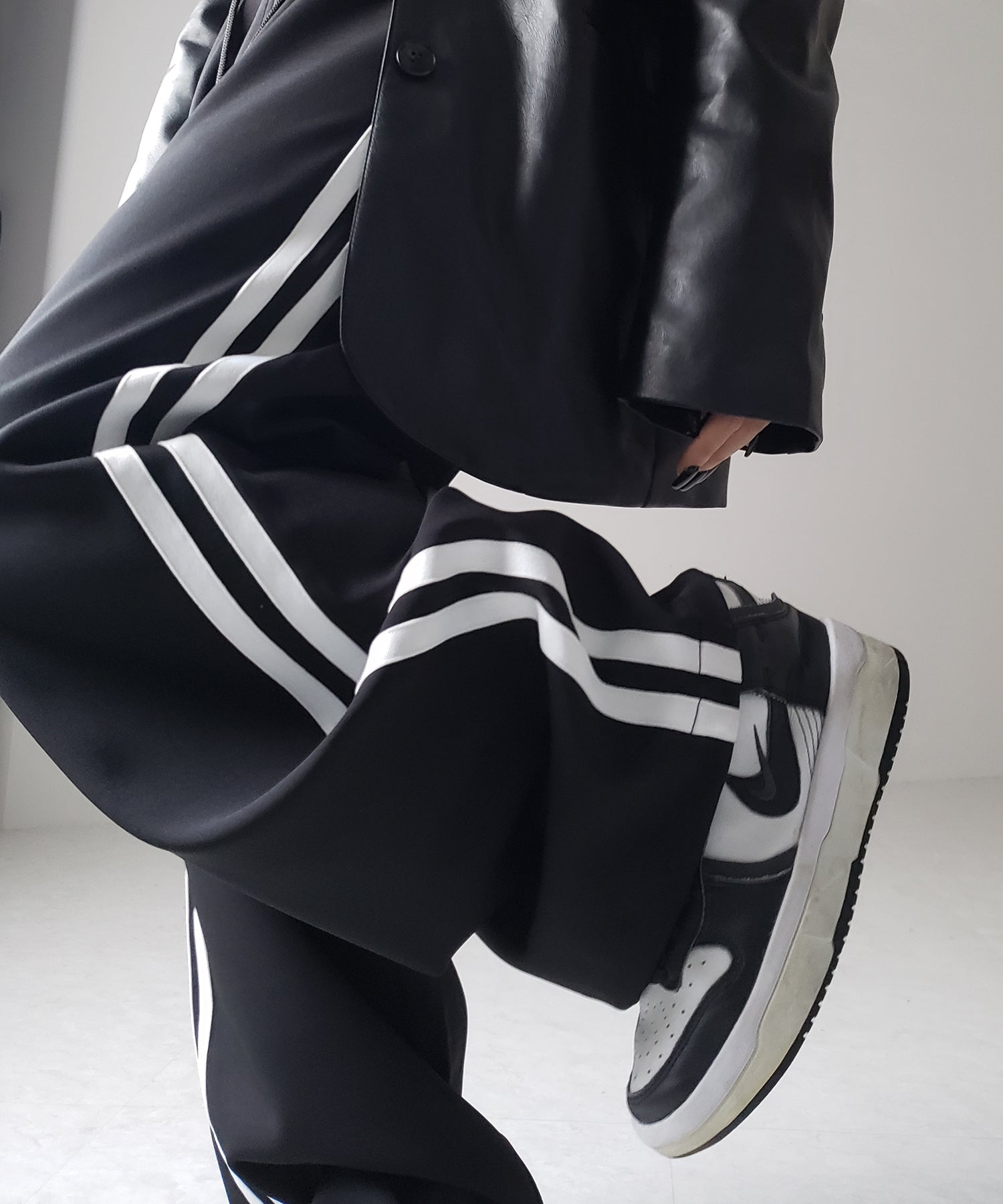 【 3size/3color 】2WAYドロストサイドラインルーズトラックワイドパンツ