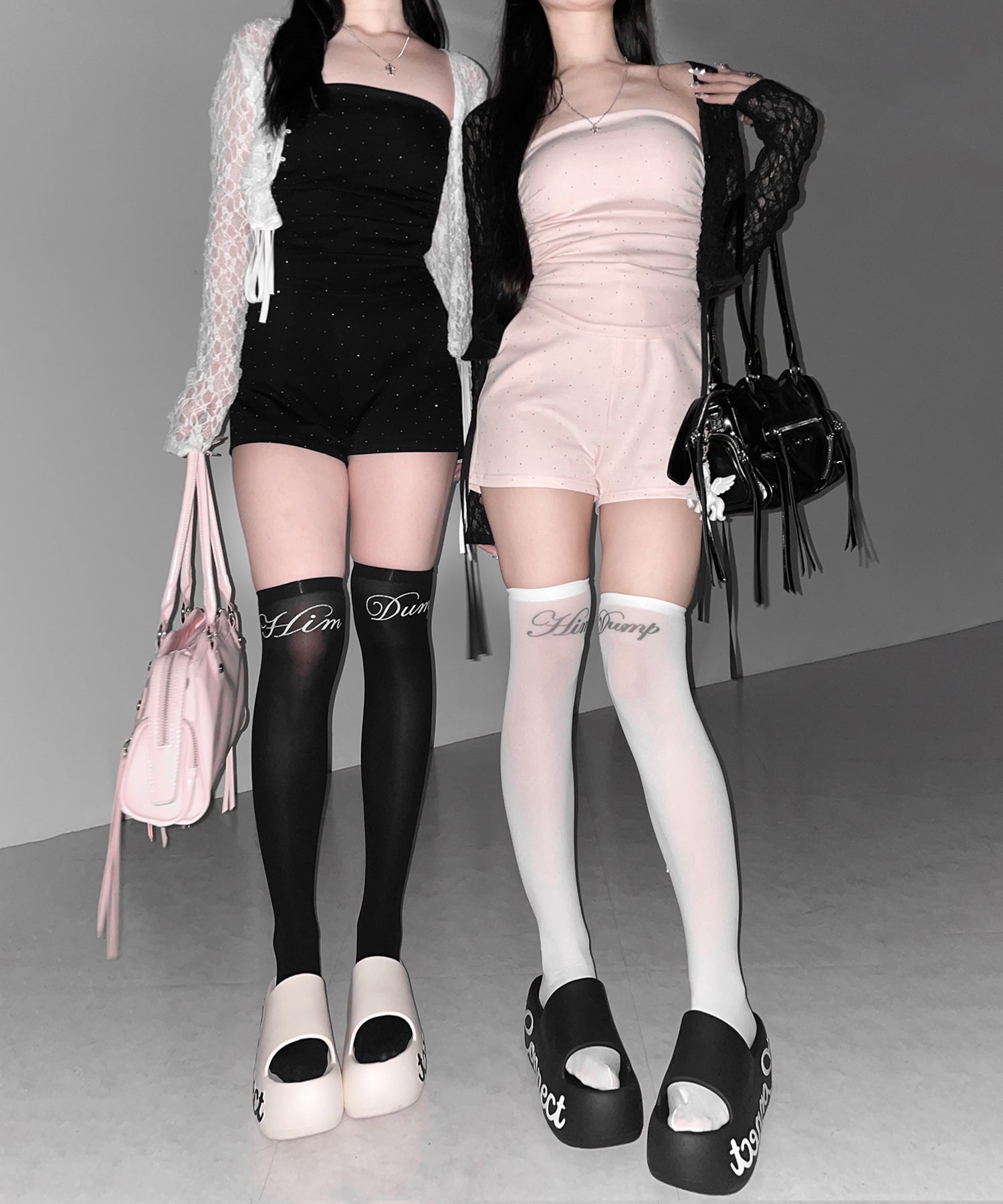 【 セットアップ 】ラインストーンベアトップ+ハイウエストショートパンツ SET / 【 SETUP 】Rhinestone bare tops + high waist short pants SET