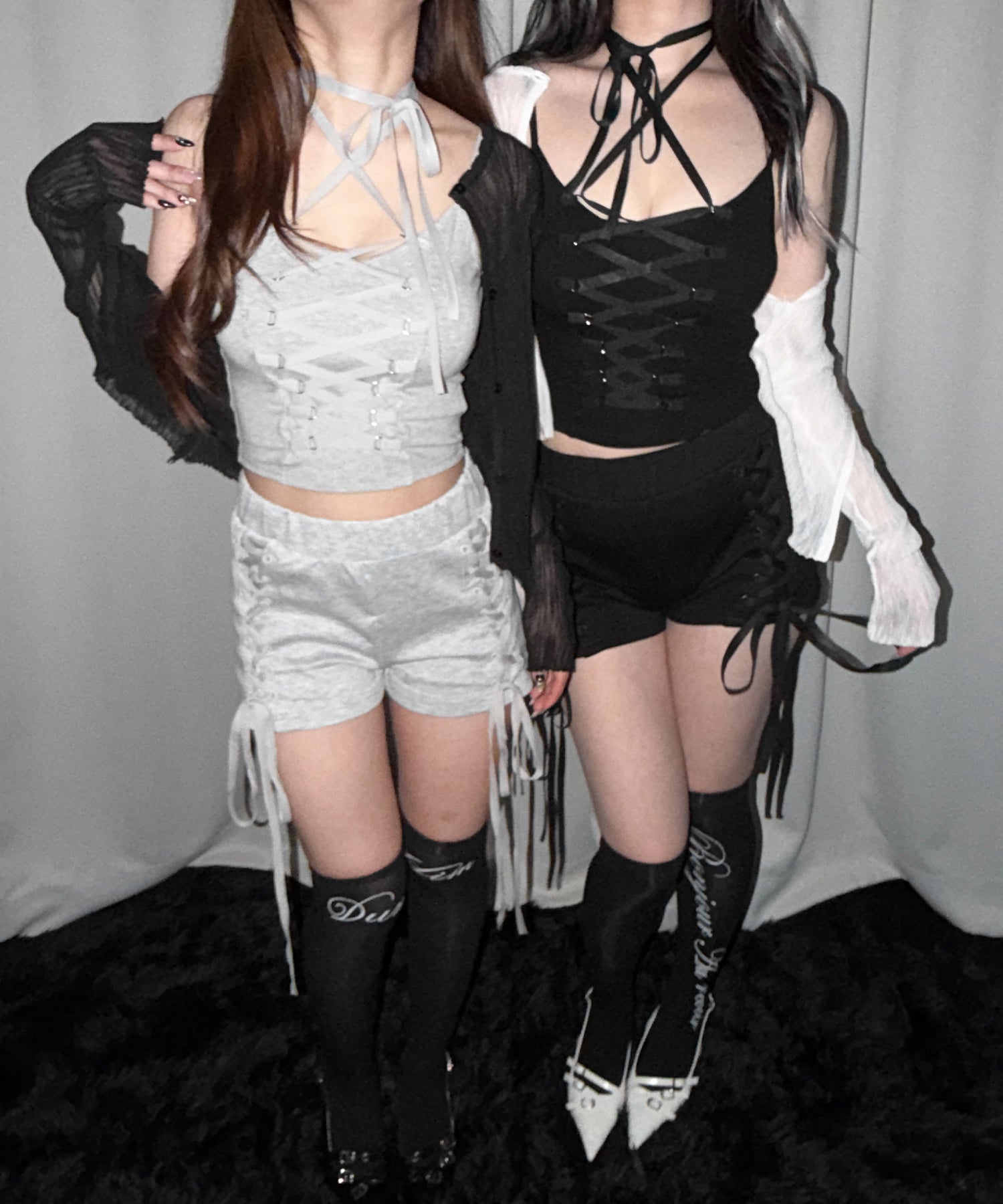 【 2WAY 】レースアップコルセットリボンチョーカーキャミソール / lace up corset ribbon choker camisole