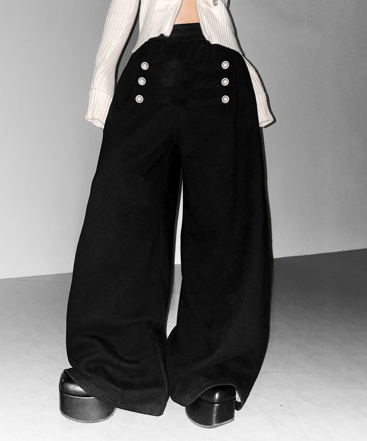 【 微起毛 】ナポレオンデザインボリュームワイドパンツ / napoleon design volume wide pants