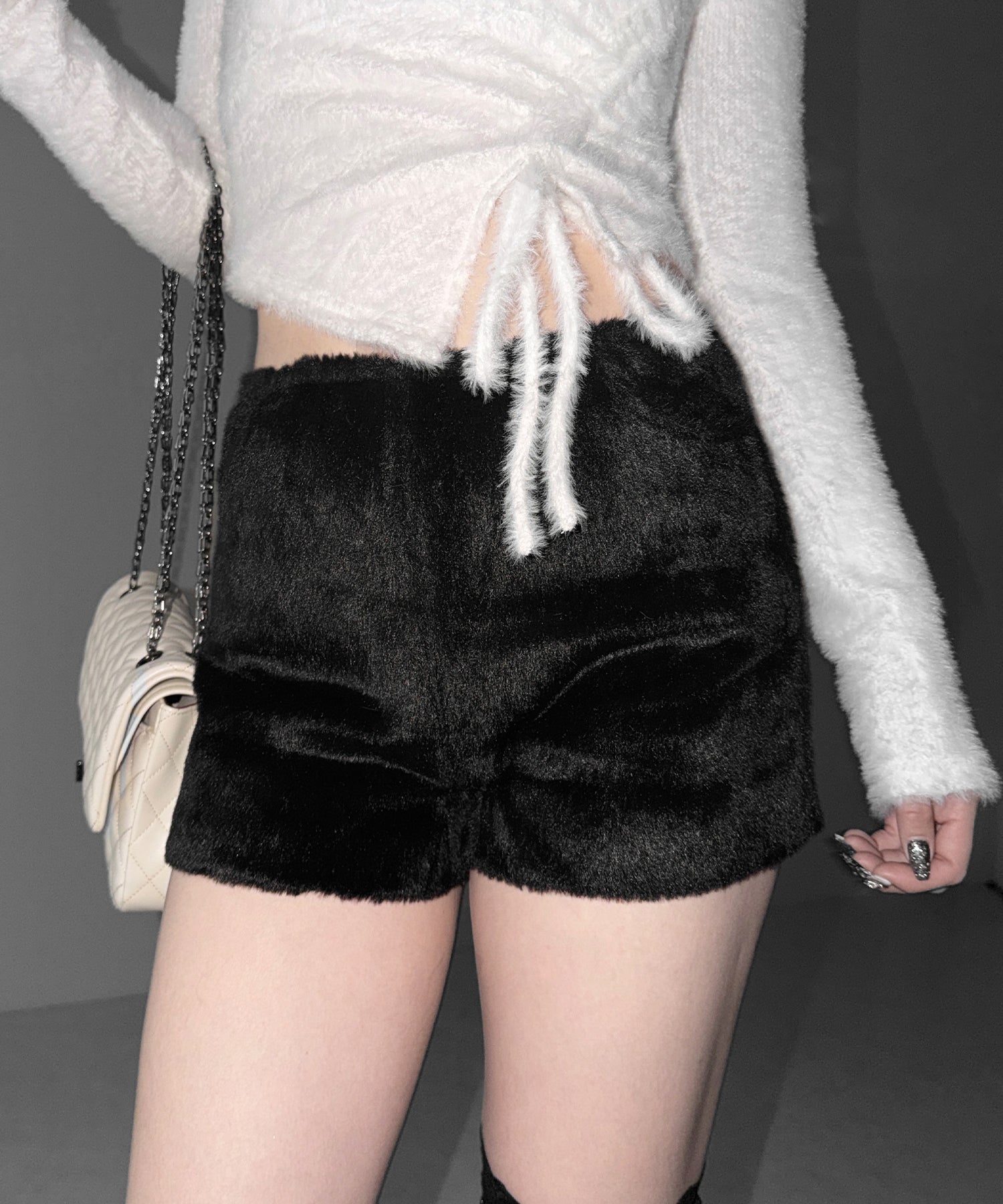 シャギーファータイトショートパンツ / shaggy fur tight short pants