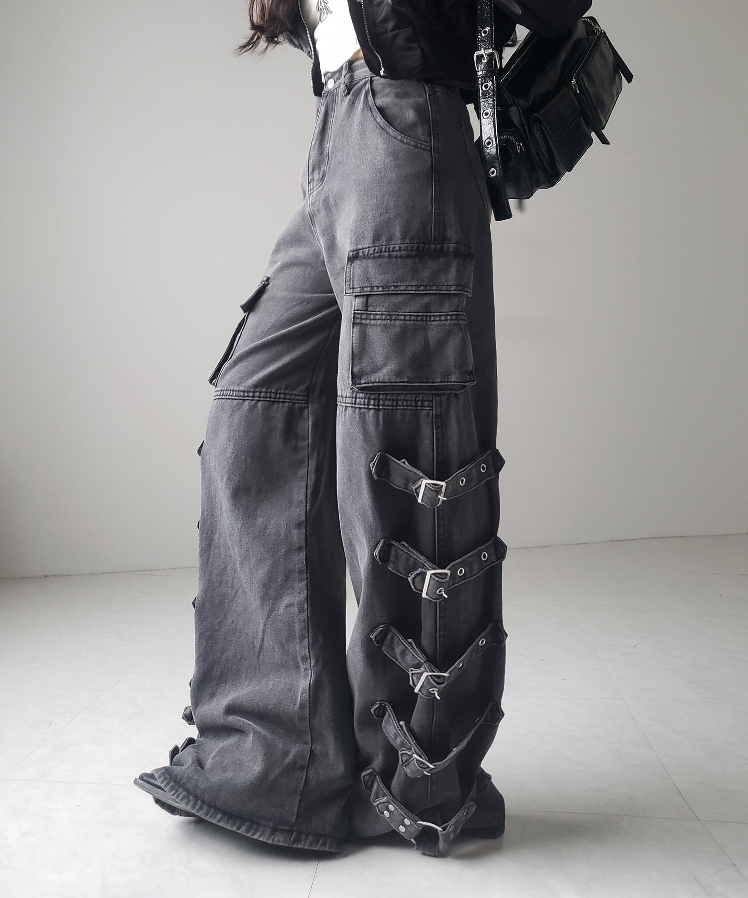 【 4size 】ヴィンテージサイドベルテッドカーゴデニム / vintage side belted cargo denim