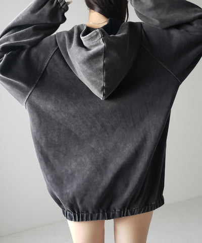 ピグメントヴィンテージ加工ジップアップパーカー / Pigment vintage zip-up hoodie