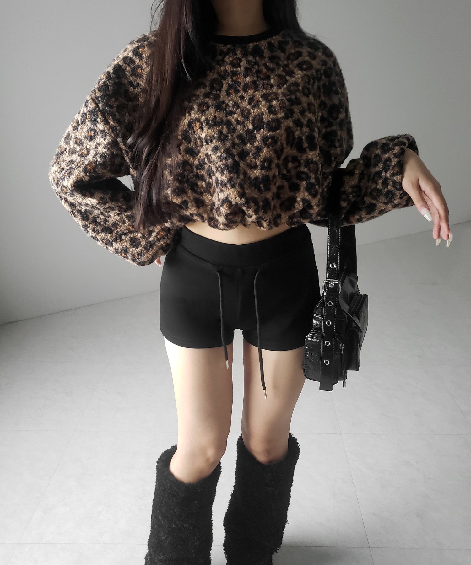 【 2WAY 】レオパードショートボアプルオーバー / 2WAY reopard short boa pullover