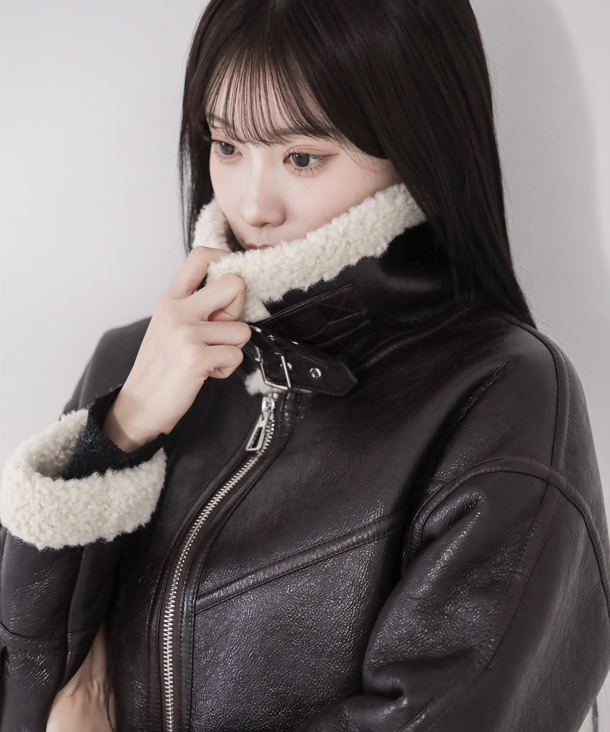 B-3ヴィンテージレザーボアムートンジャケット / B-3 vintage leather boa mouton jacket