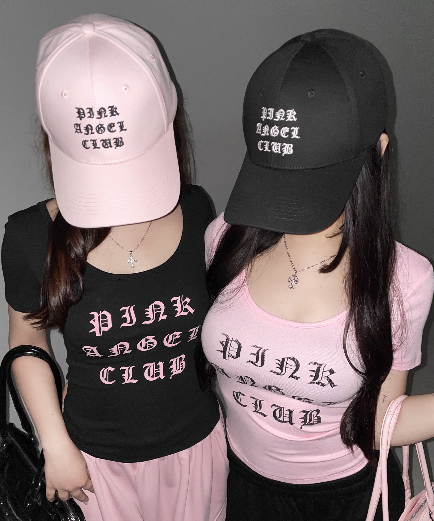 【 PINK ANGEL CLUB 】 GRUNGE LOGO embroidery CAP / グランジロゴ刺繍キャップ