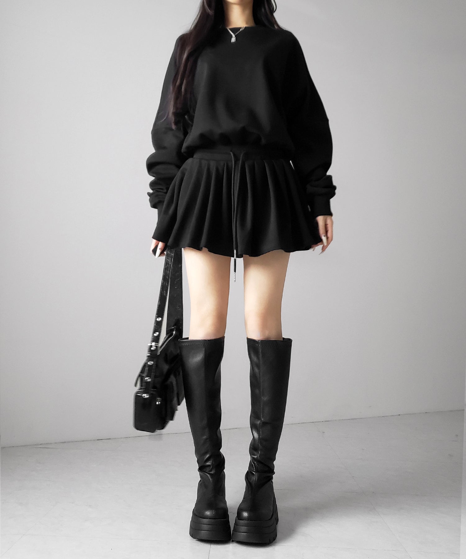 オーバースウェットフレアミニワンピース / over sweat flare mini onepiece