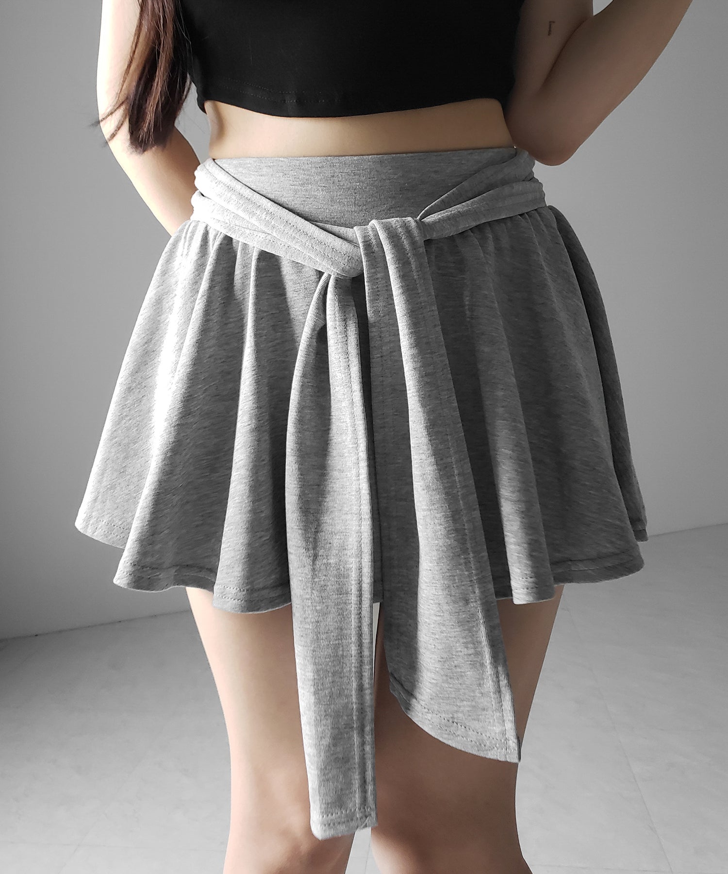 ラップレイヤードフレアミニスカパン / wrap layered flare mini skirt pants