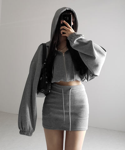 ハイウエストスウェットタイトミニスカート / high waist sweat tight mini skirt