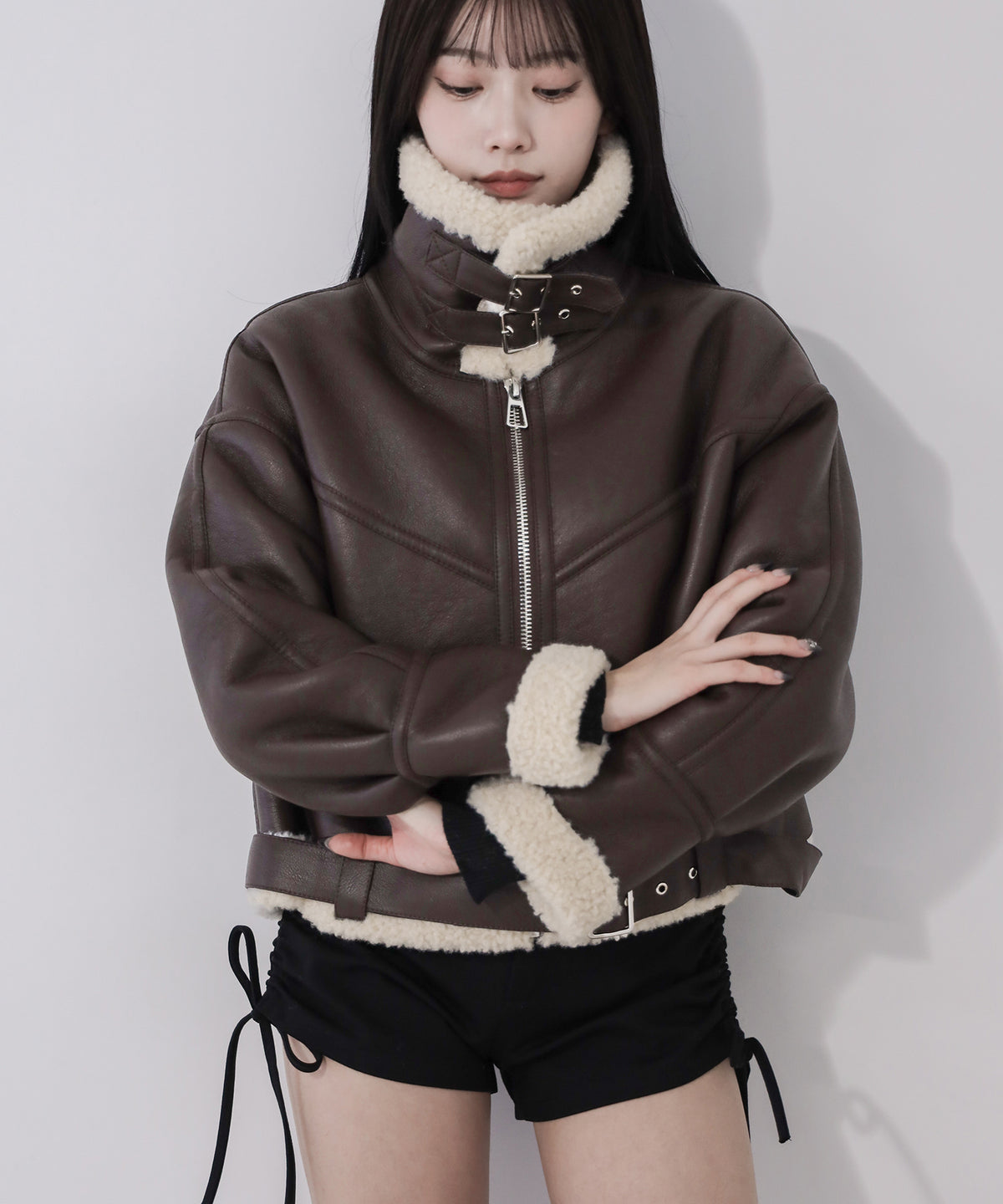 B-3ヴィンテージレザーボアムートンジャケット / B-3 vintage leather boa mouton jacket