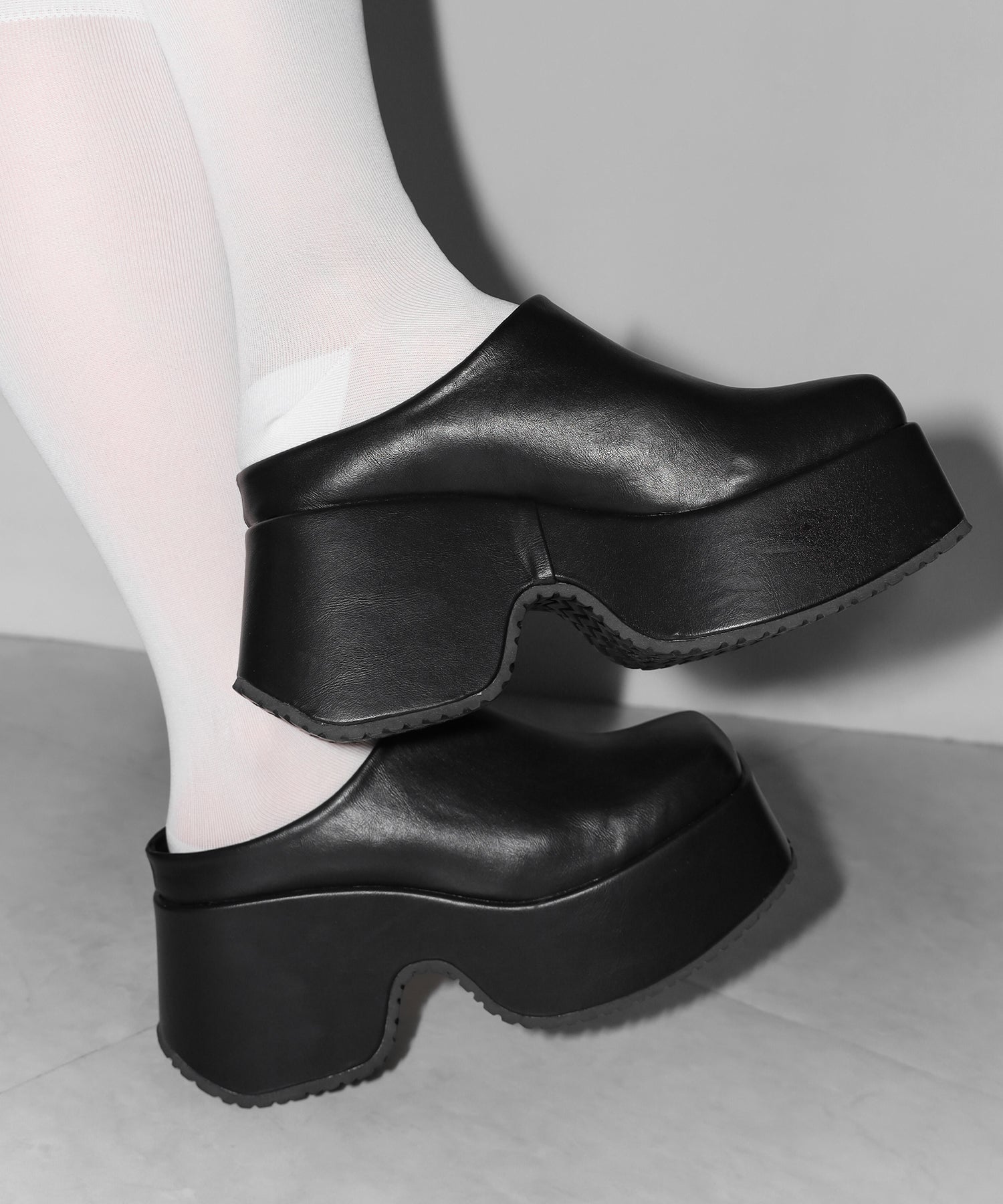 厚底スクエアサボサンダル/platform square sabo sandals