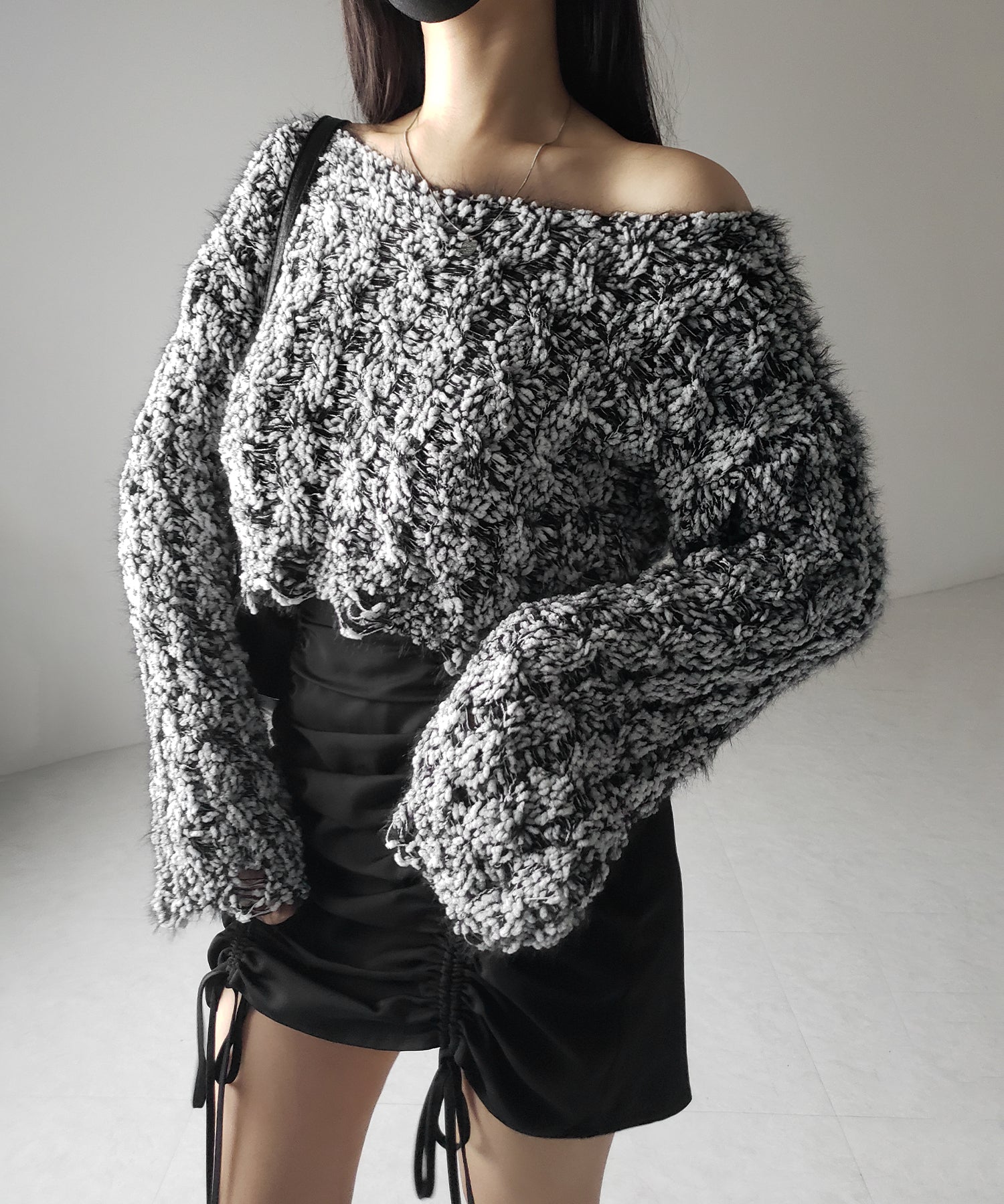 マシュマロダメージショートニット / marshmallow damage short knit