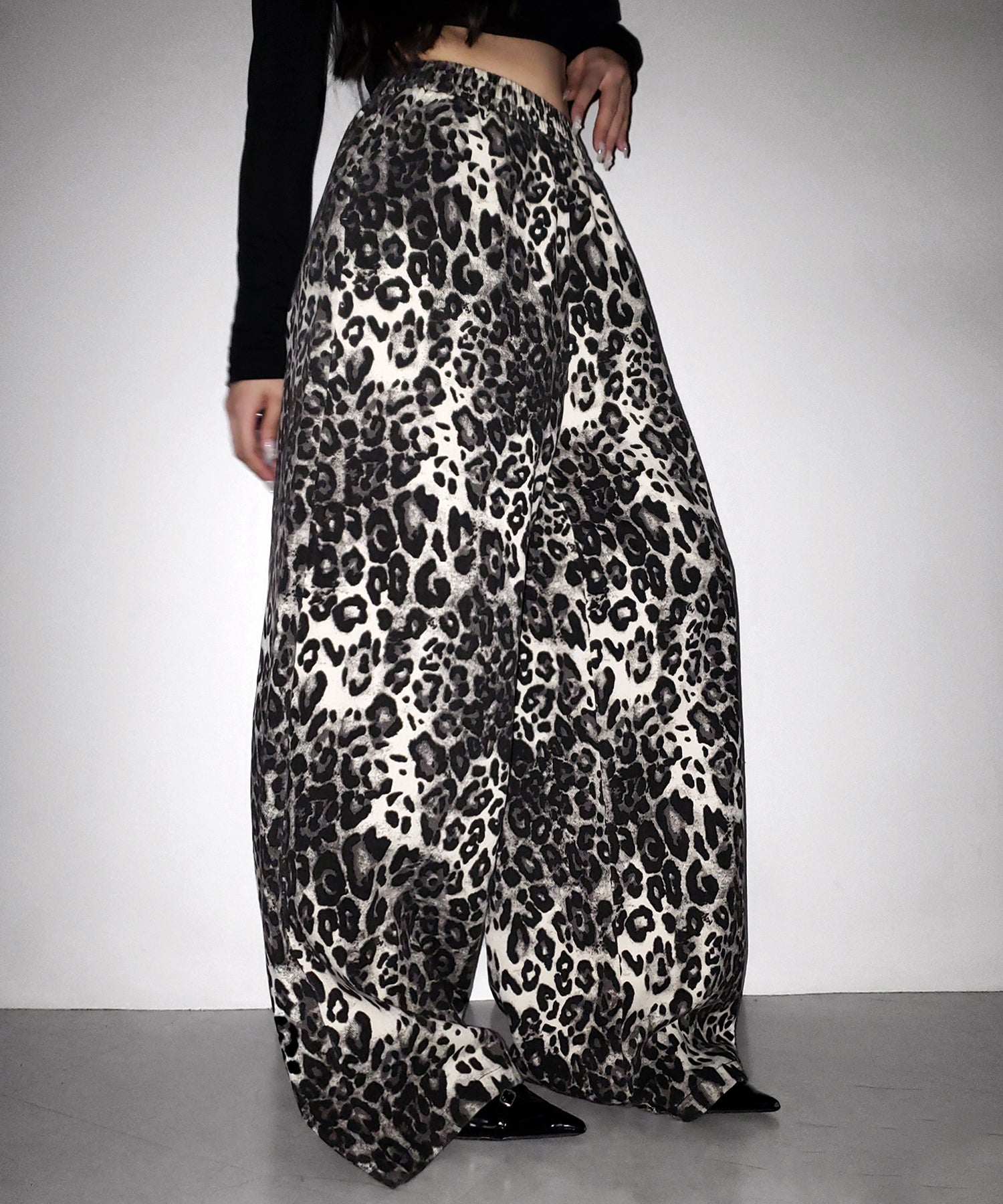 【 2color 】ヴィンテージライクレオパードツイルワイドパンツ / vintage like leopard twill wide pants