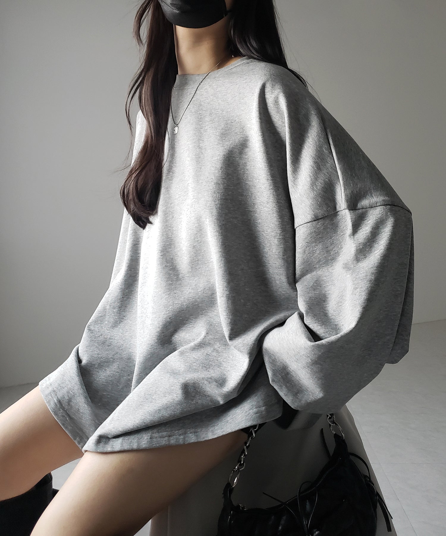 【 3color 】ボリュームスリーブBIGスウェットロンT / big sweat long Tee