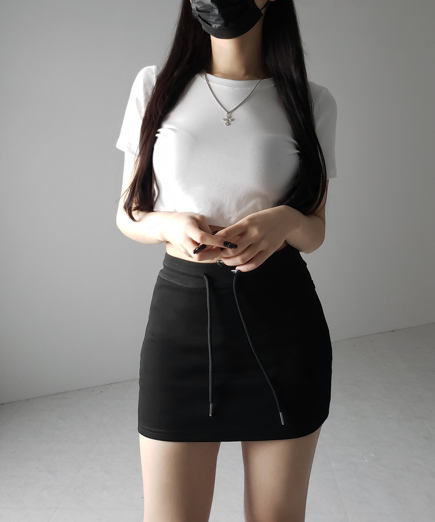 ハイウエストスウェットタイトミニスカート / high waist sweat tight mini skirt