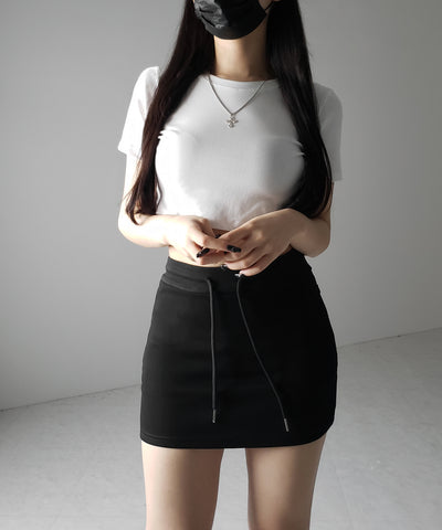 ハイウエストスウェットタイトミニスカート / high waist sweat tight mini skirt