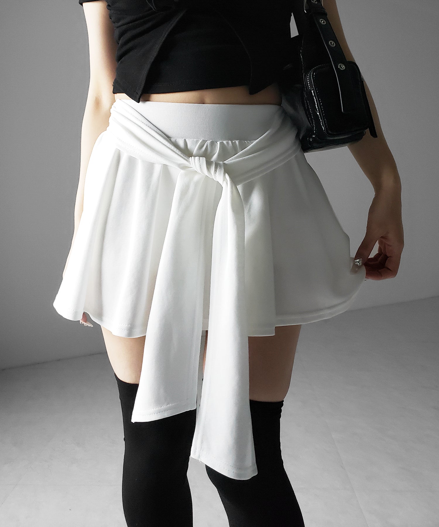 ラップレイヤードフレアミニスカパン / wrap layered flare mini skirt pants