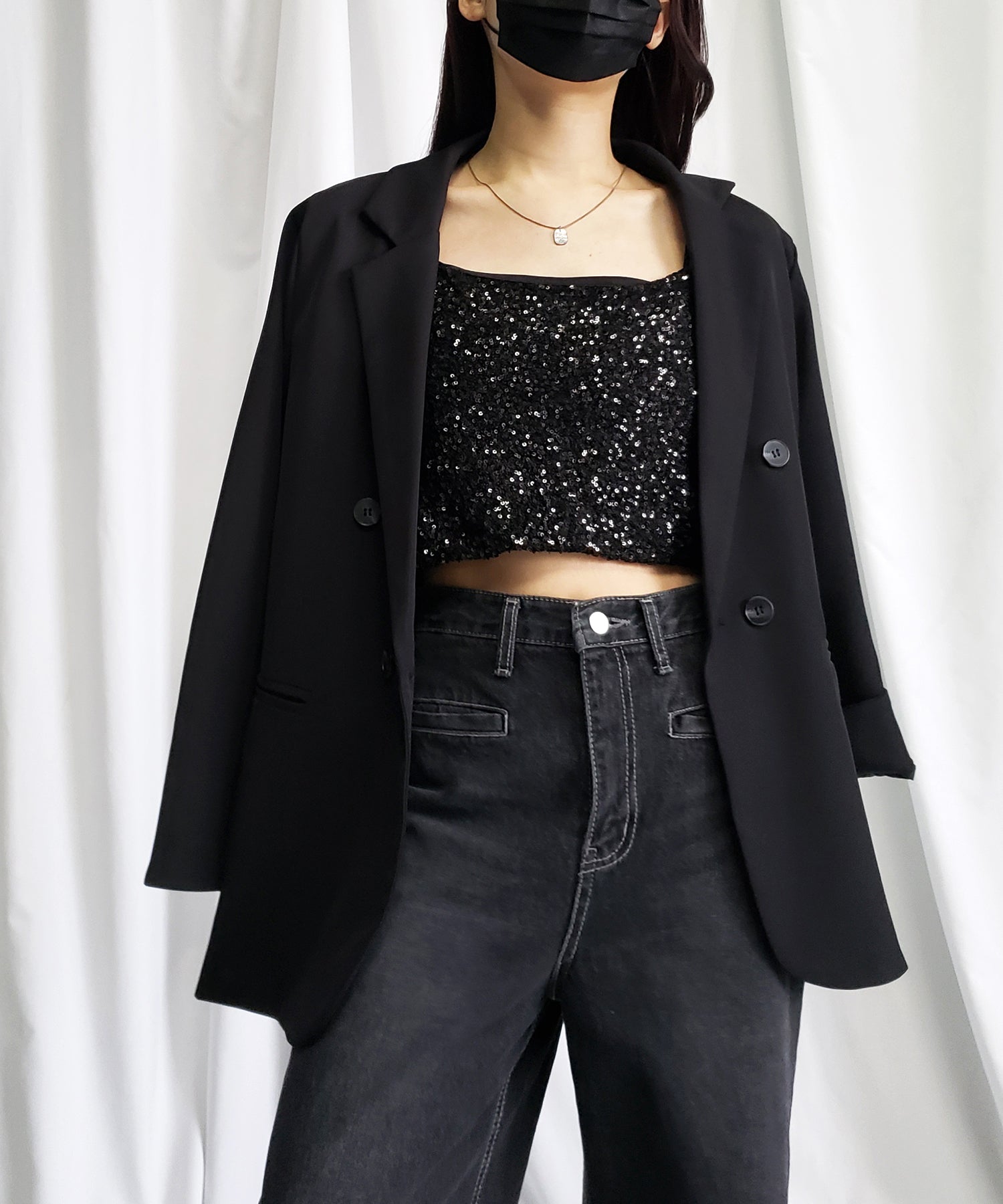 グリッタースパングルショートキャミソール / glitter spangle short camisole