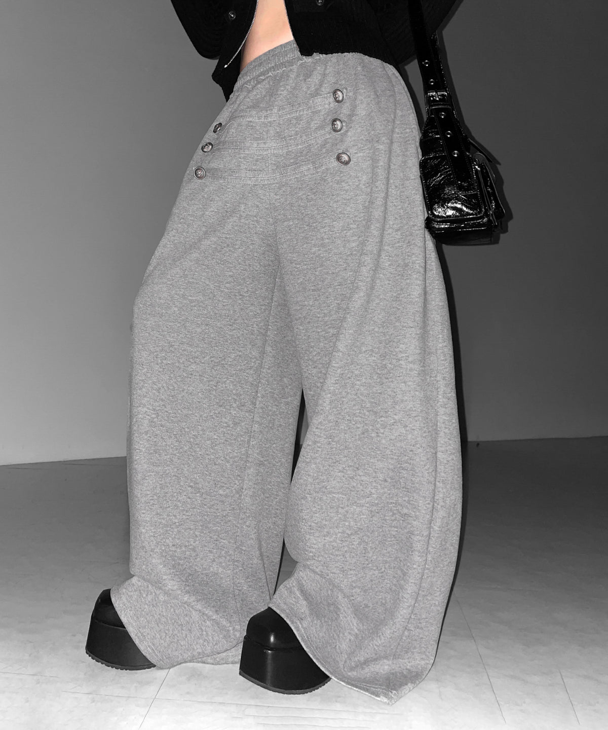 【 微起毛 】ナポレオンデザインボリュームワイドパンツ / napoleon design volume wide pants