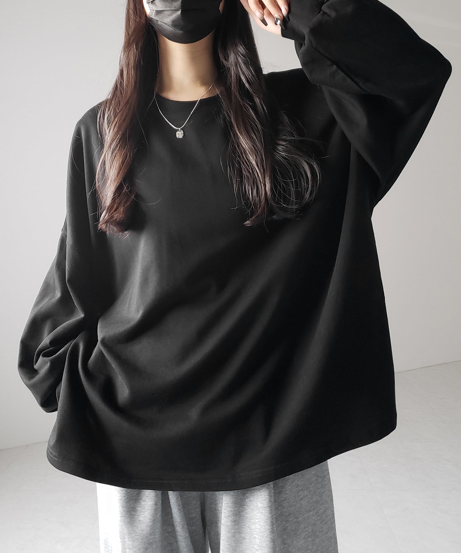 【 3color 】ボリュームスリーブBIGスウェットロンT / big sweat long Tee