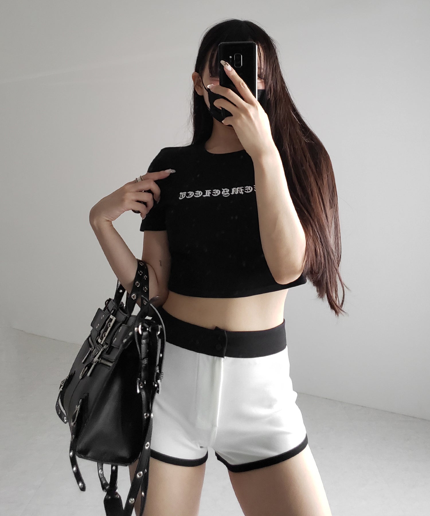 【 2color /2size 】バイカラーマイクロミニスパンショートパンツ / bicolor micro mini span short pants