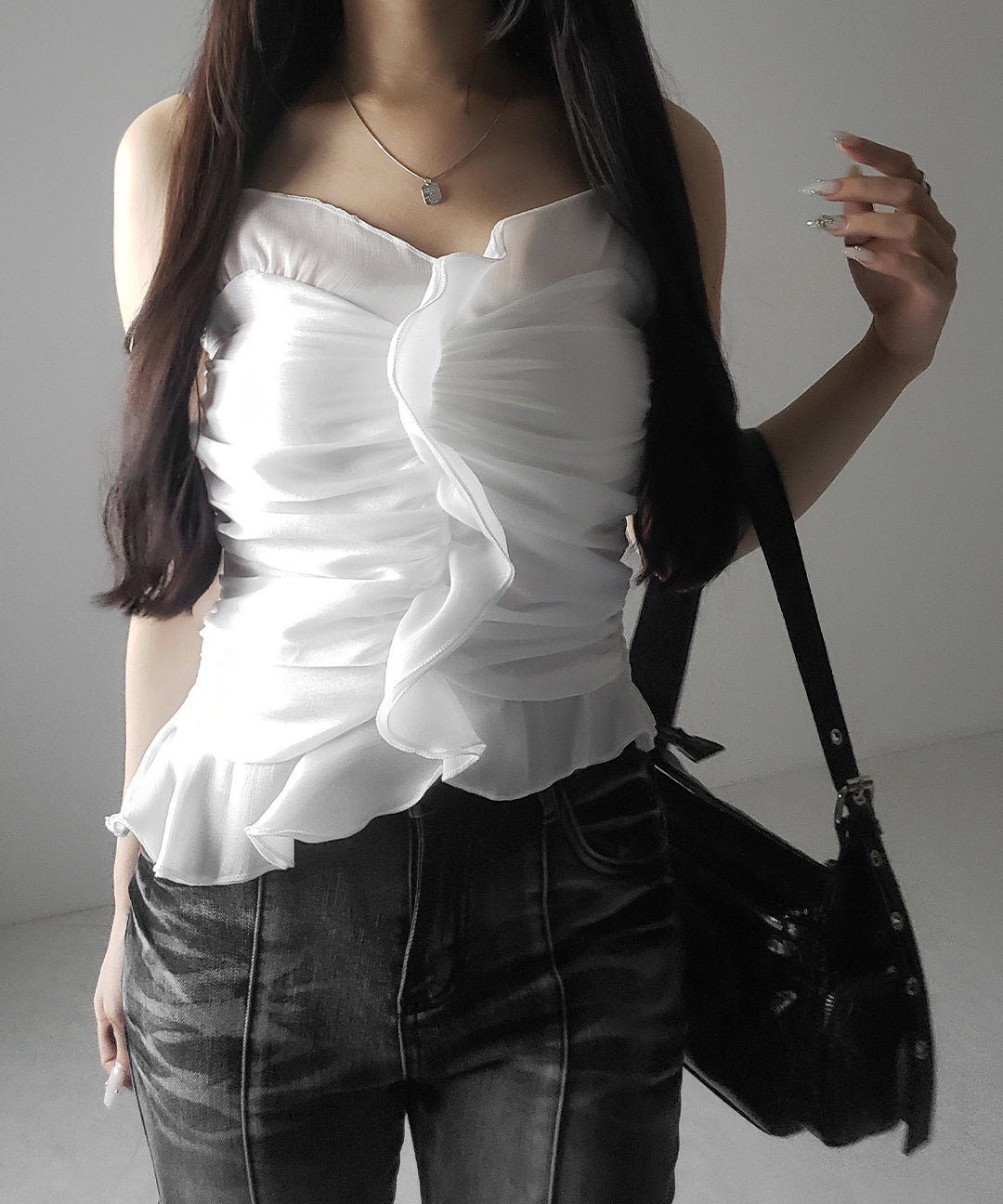 【 2color 】オーガンジーボリュームフリルビスチェ / organdy volume Frill Bustier