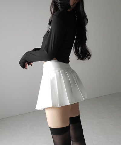 プリーツマイクロミニスカパン / pleated micro mini skirt pants
