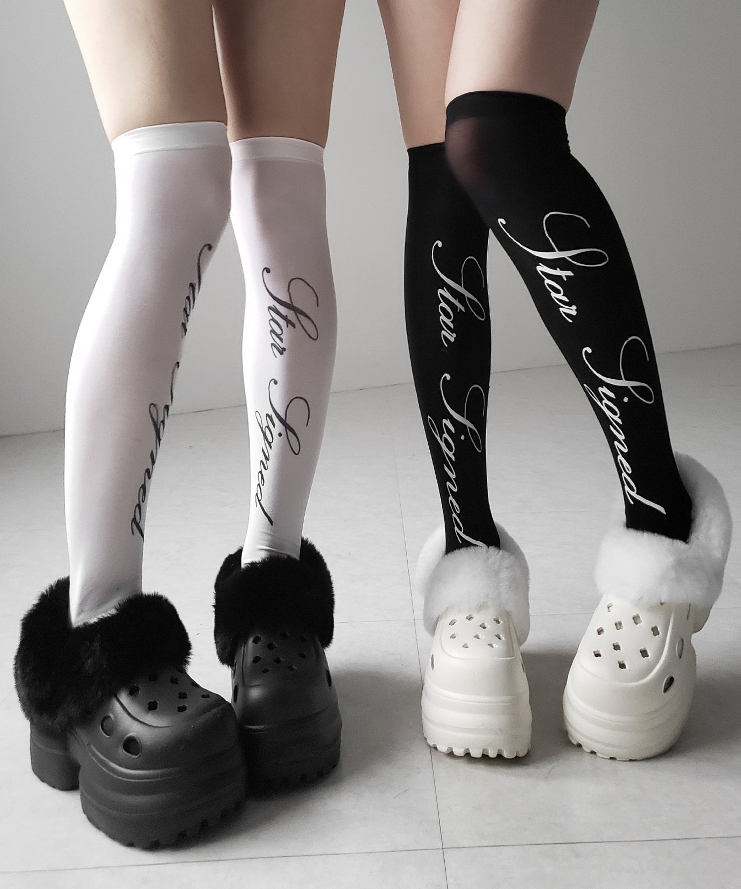 フェイクファー厚底クロッグサンダル / Fake fur platform clog sandals