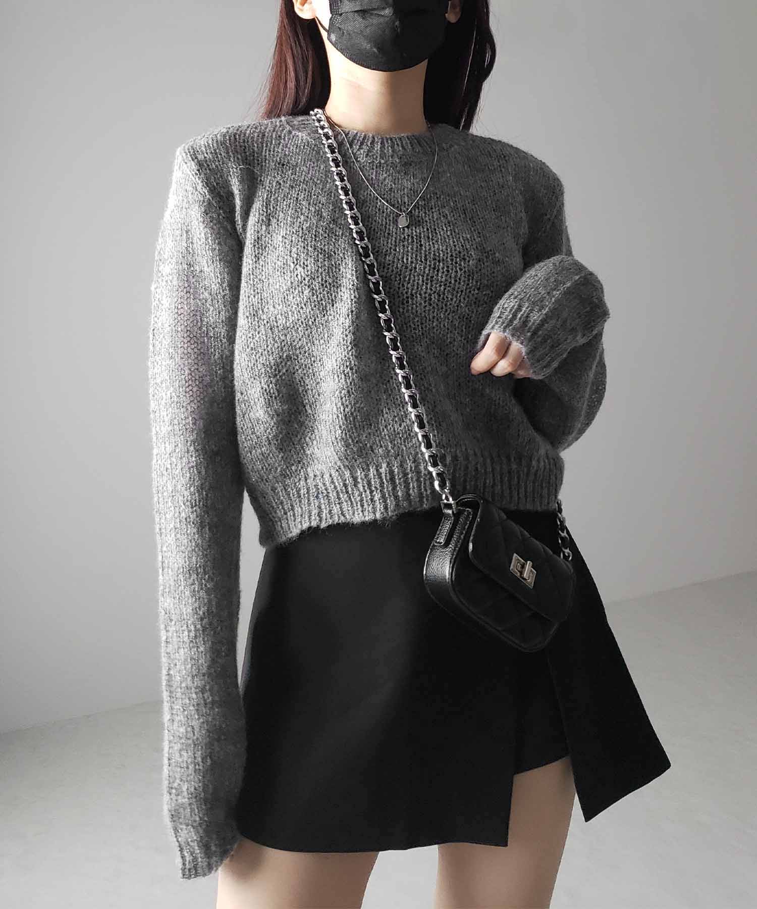 【 4color 】モヘアライクショートシアーニット