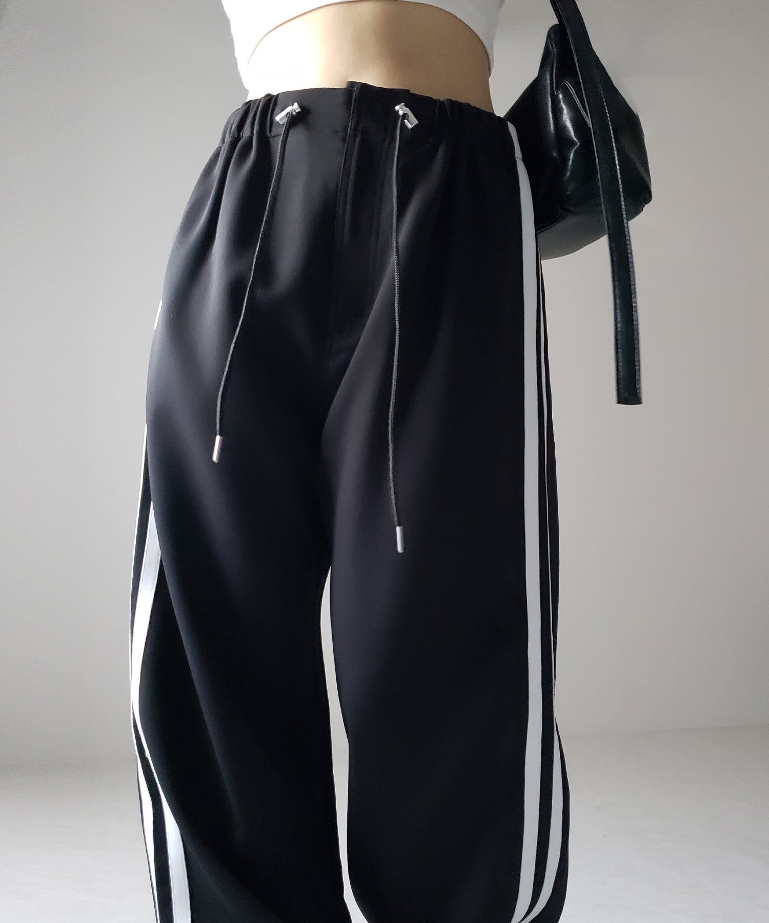 【 3size/3color 】2WAYドロストサイドラインルーズトラックワイドパンツ