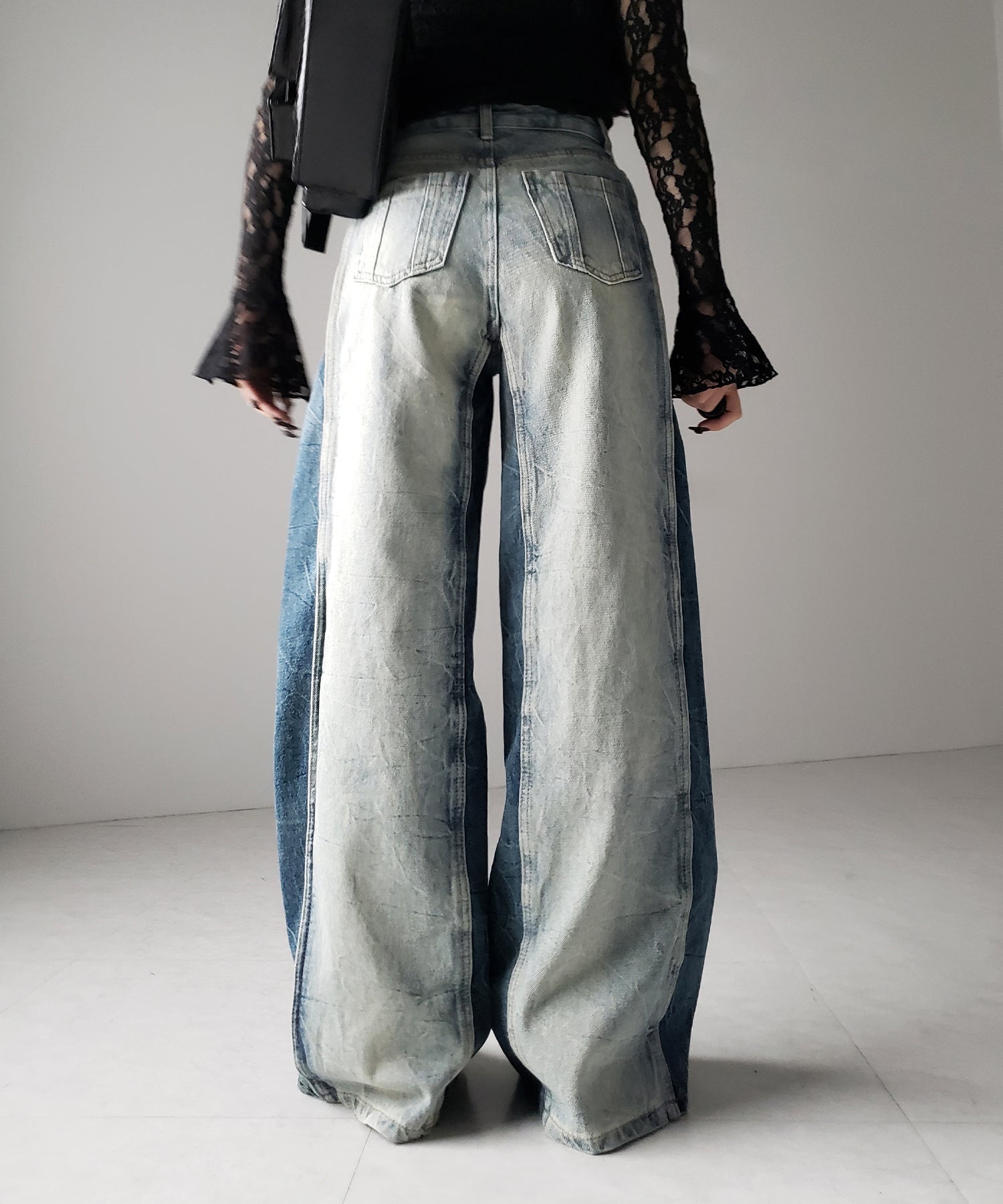 【 4size 】ヴィンテージライクサイドタックストレートデニム /vintage like side tuck straight denim