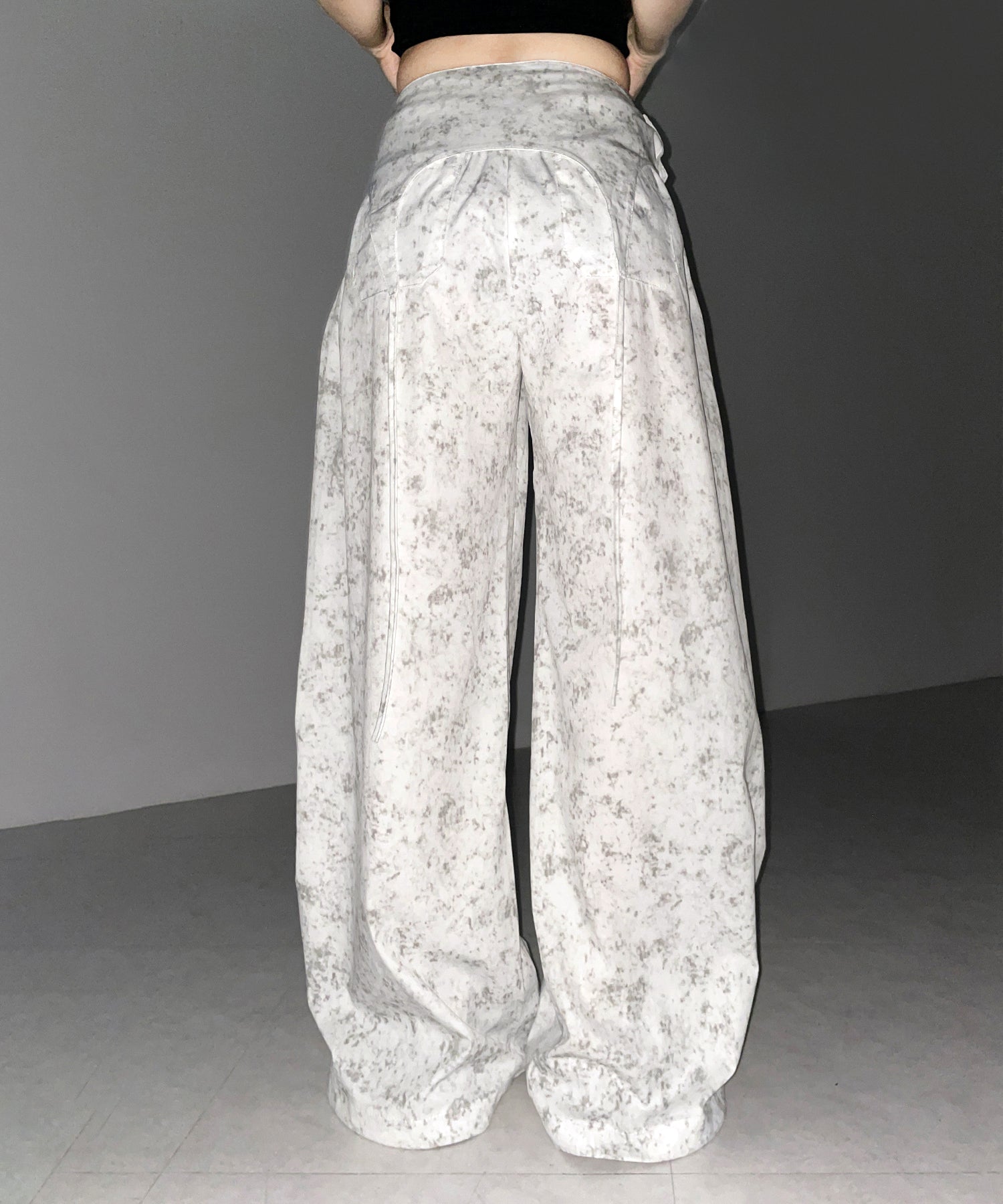ガーターレイヤードヴィンテージタックワイドパンツ / garter layered vintage tack wide pants