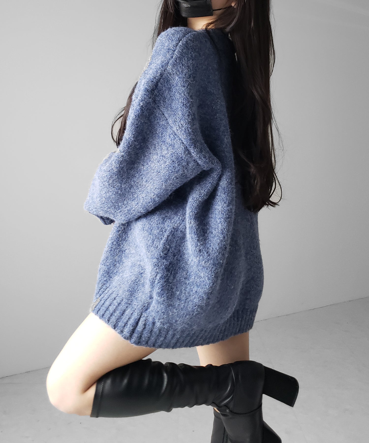 オーバーサイズフラッフィーニットプルオーバー / oversize fluffy knit pullover