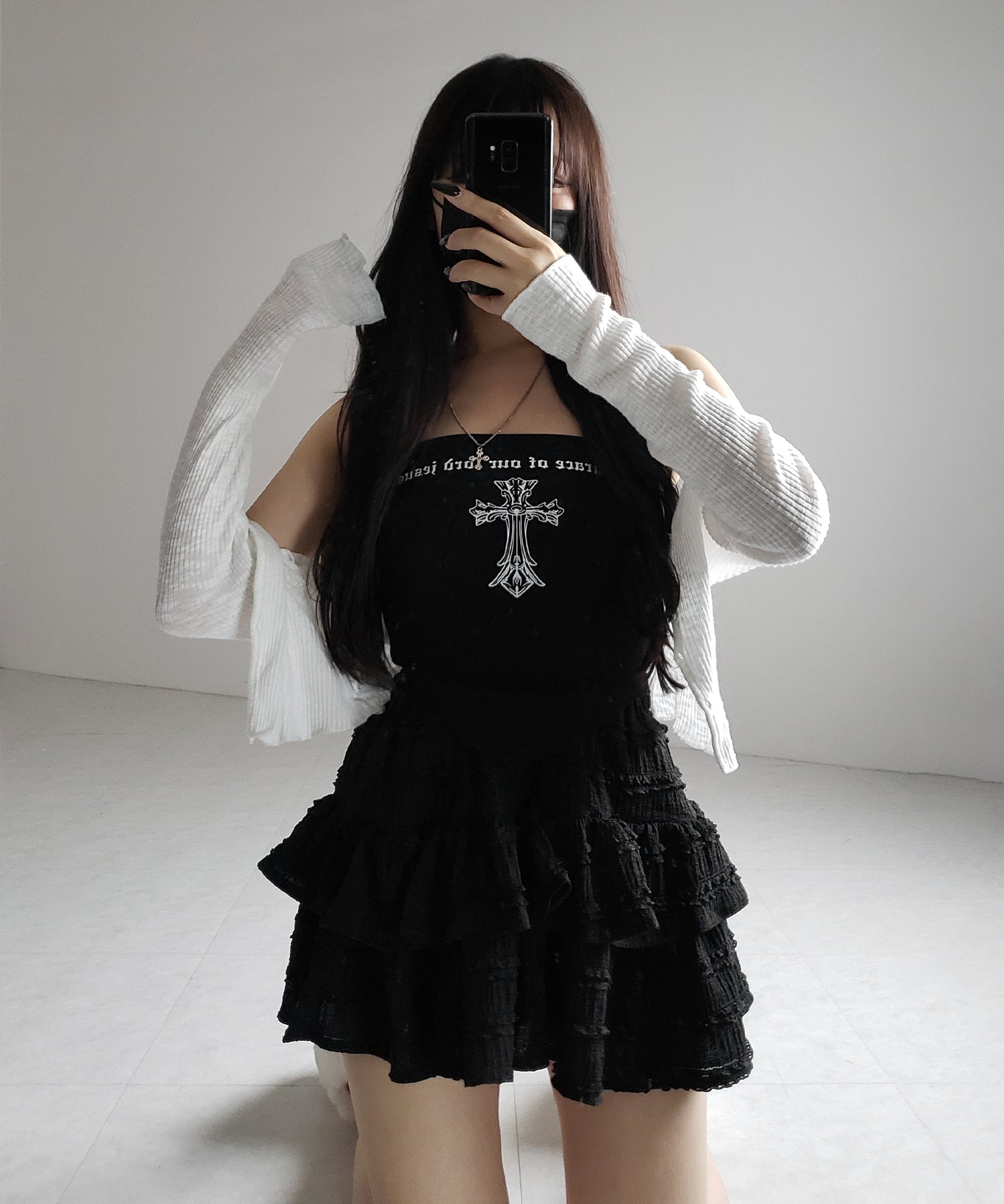 【 インパン裏地付 】ティアードフリルミニスカート / tiered frill mini skirt