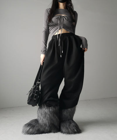 【 2点セット 】フロントリボンベアトップス & ショートレイヤードトップス SET / front ribbon bare tops & short layered tops SET