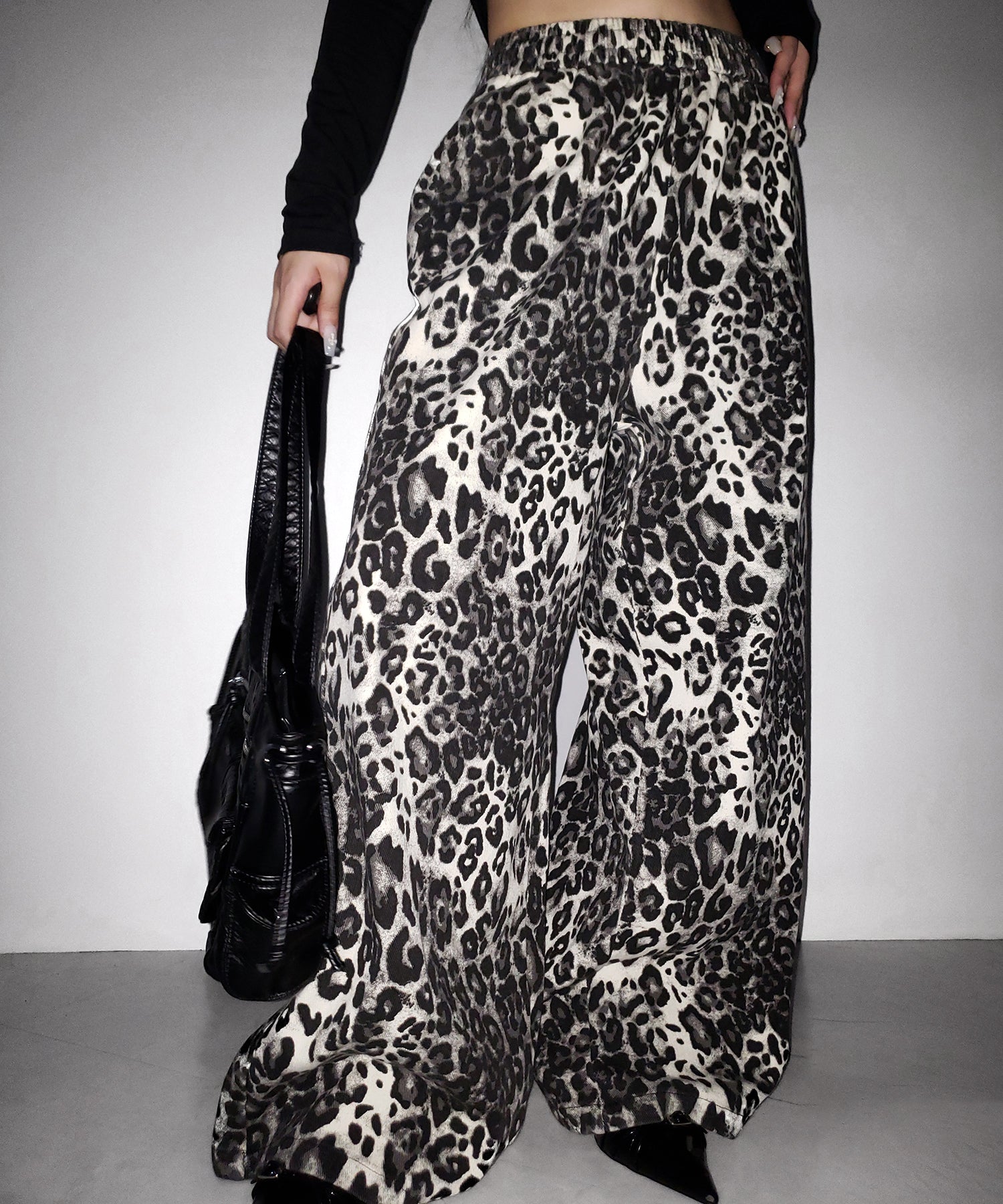 【 2color 】ヴィンテージライクレオパードツイルワイドパンツ / vintage like leopard twill wide pants