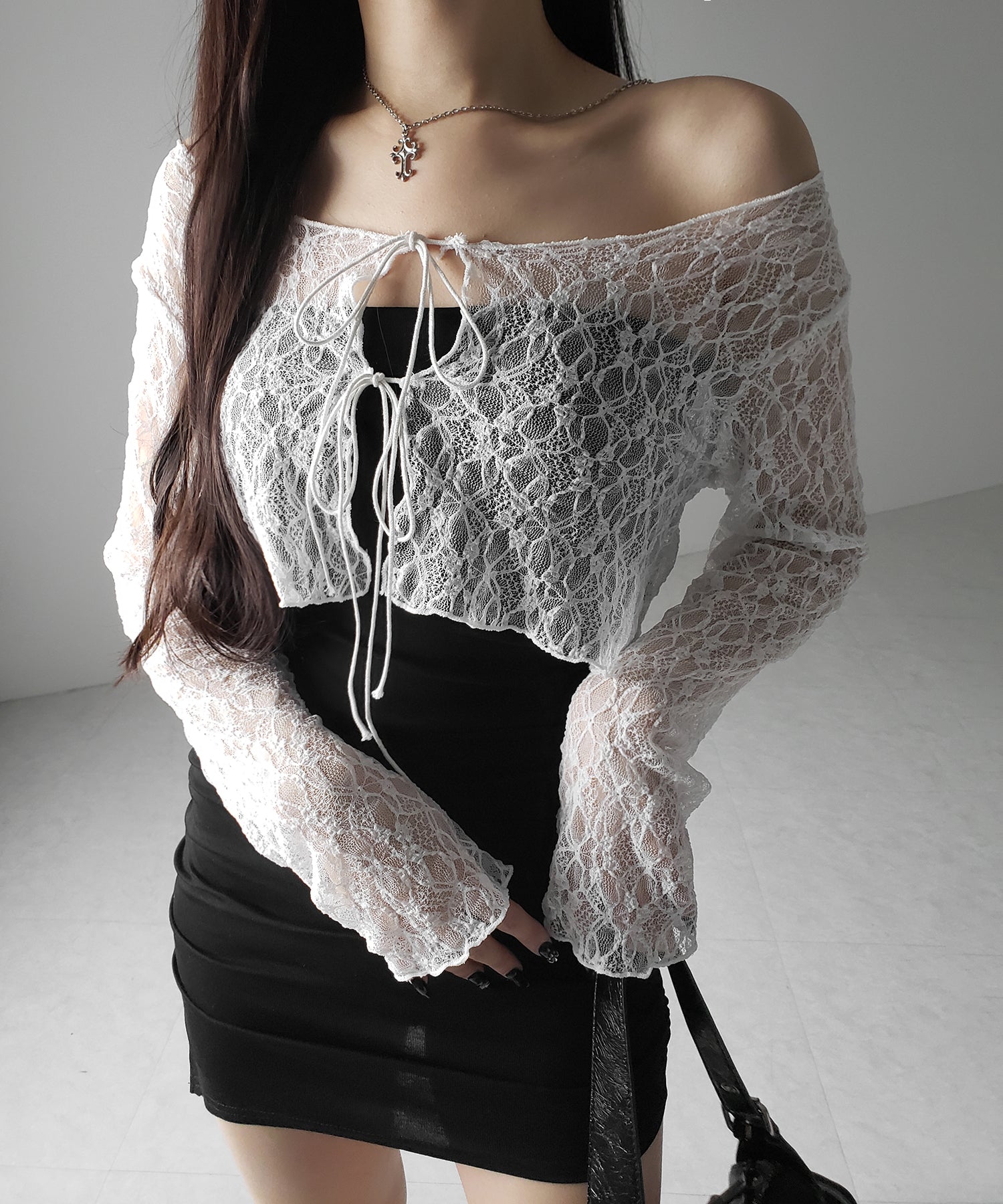 【 2color 】サイドシャーリングタイトリブミニワンピース / side shirring tight rib mini onepiece