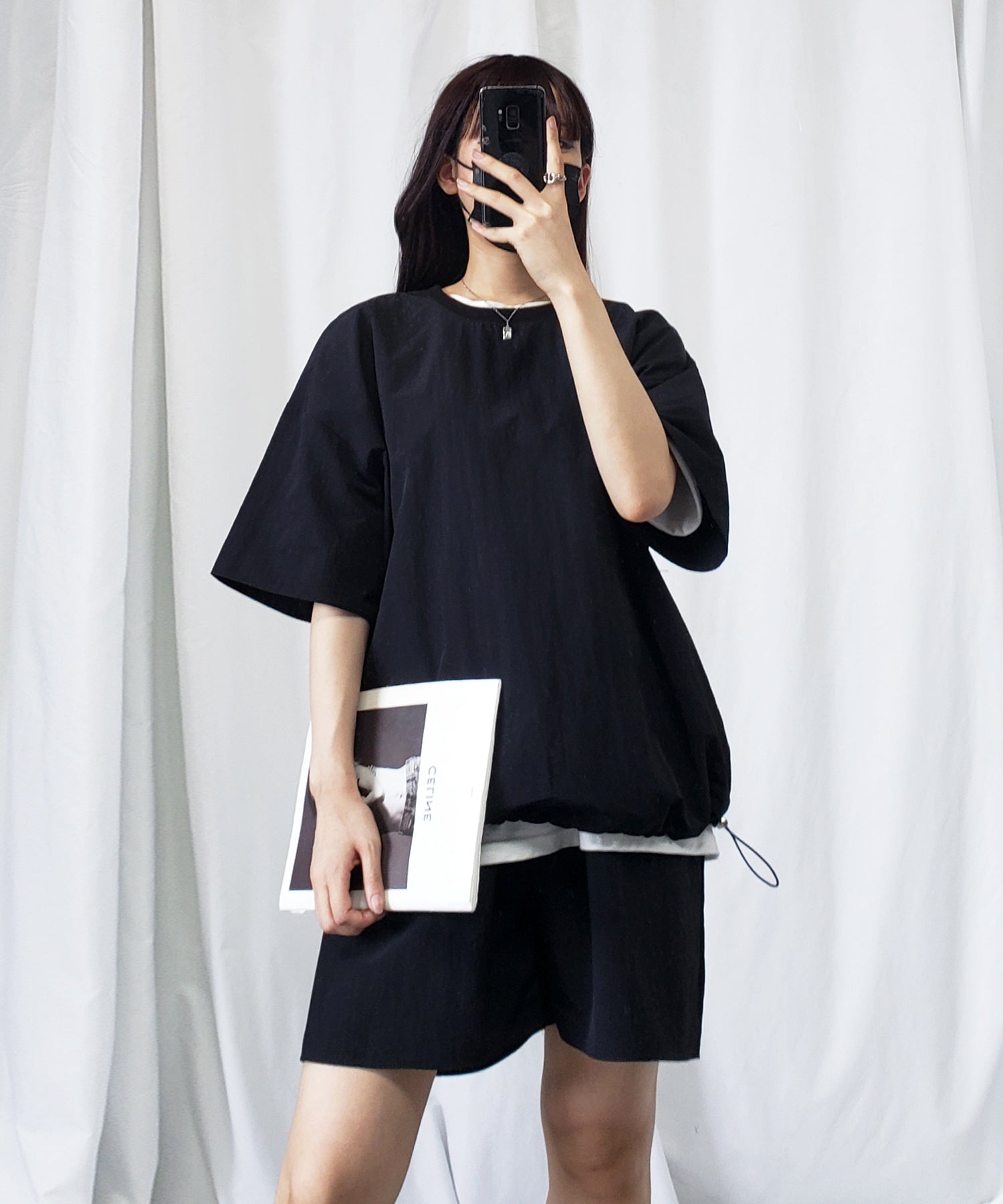 【 上下セットアップ/5色展開 】ワッシャーナイロンプルオーバー&ショートパンツ SET