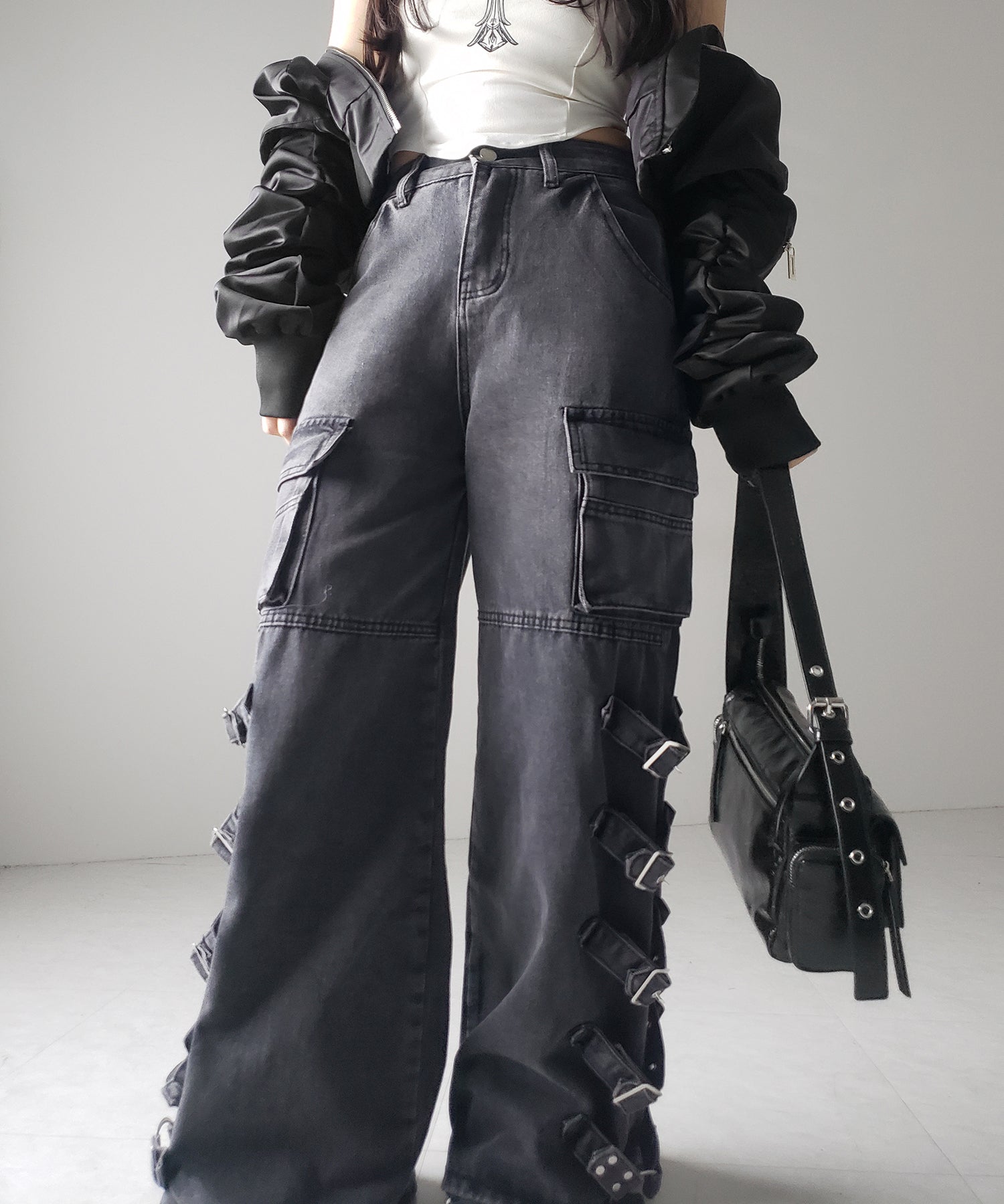 【 4size 】ヴィンテージサイドベルテッドカーゴデニム / vintage side belted cargo denim