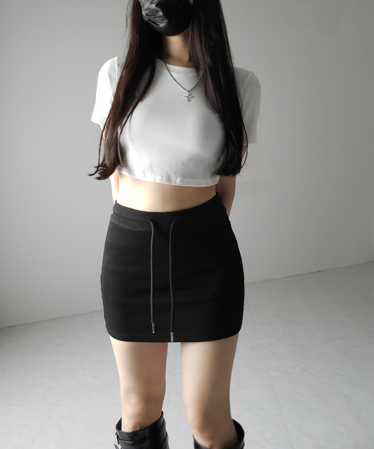 ハイウエストスウェットタイトミニスカート / high waist sweat tight mini skirt