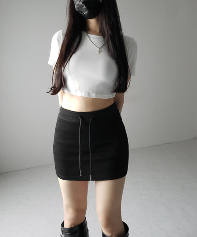 ハイウエストスウェットタイトミニスカート / high waist sweat tight mini skirt