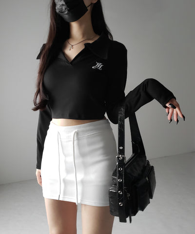 ハイウエストスウェットタイトミニスカート / high waist sweat tight mini skirt