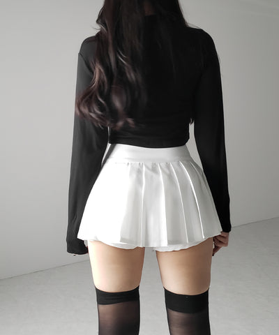 プリーツマイクロミニスカパン / pleated micro mini skirt pants