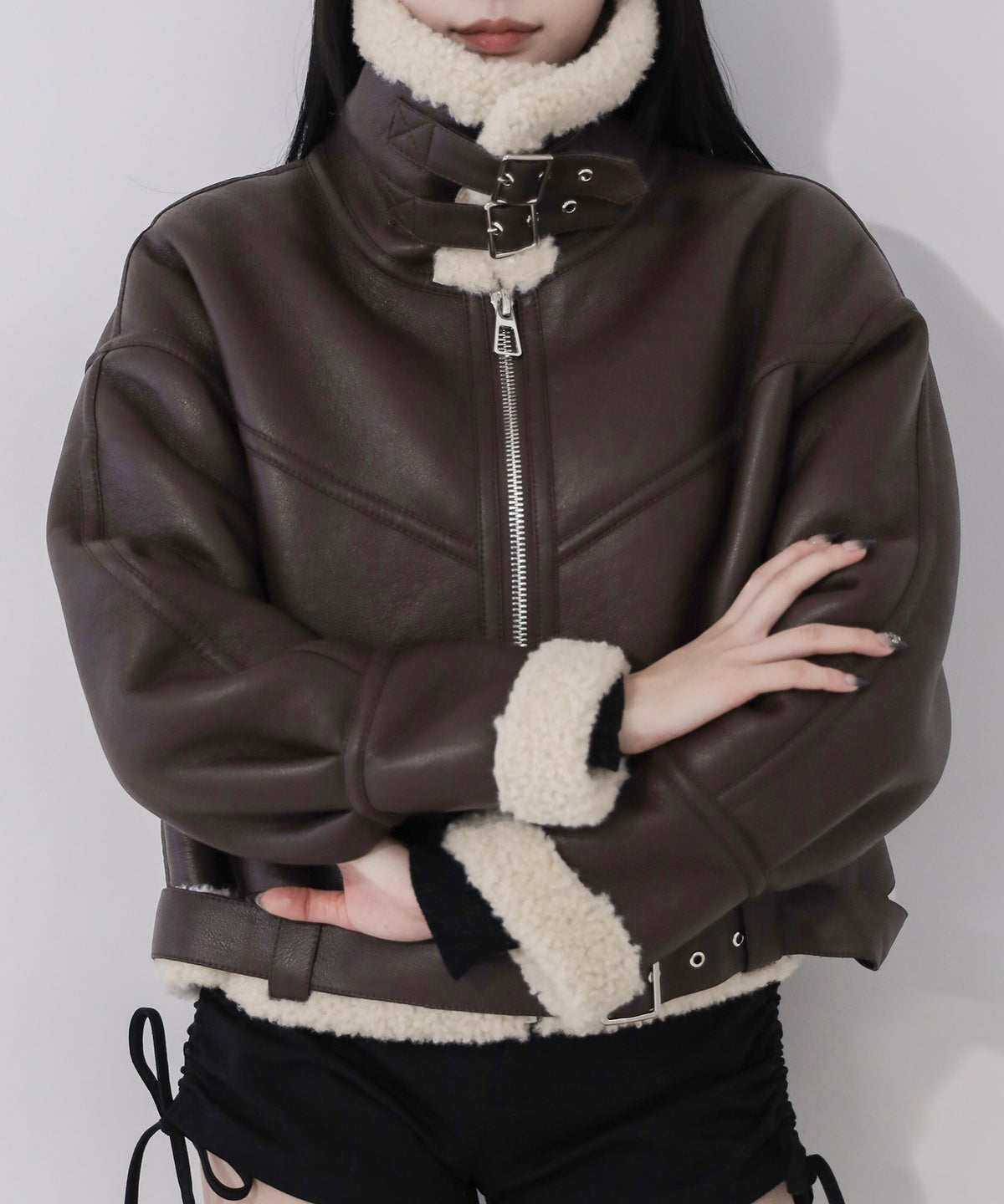 B-3ヴィンテージレザーボアムートンジャケット / B-3 vintage leather boa mouton jacket