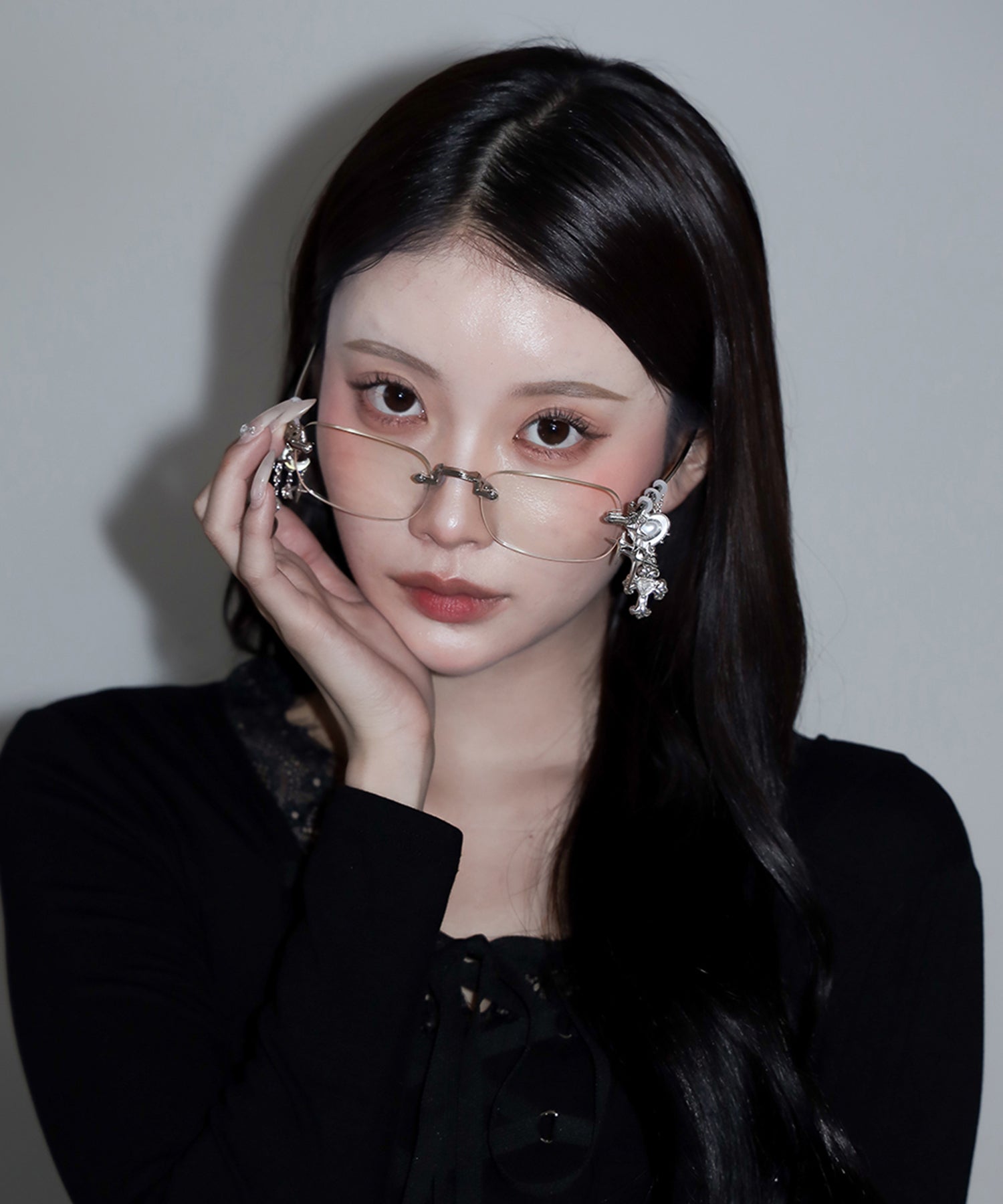 カスタムチャームリムレスメガネ /custom charm rimless glasses