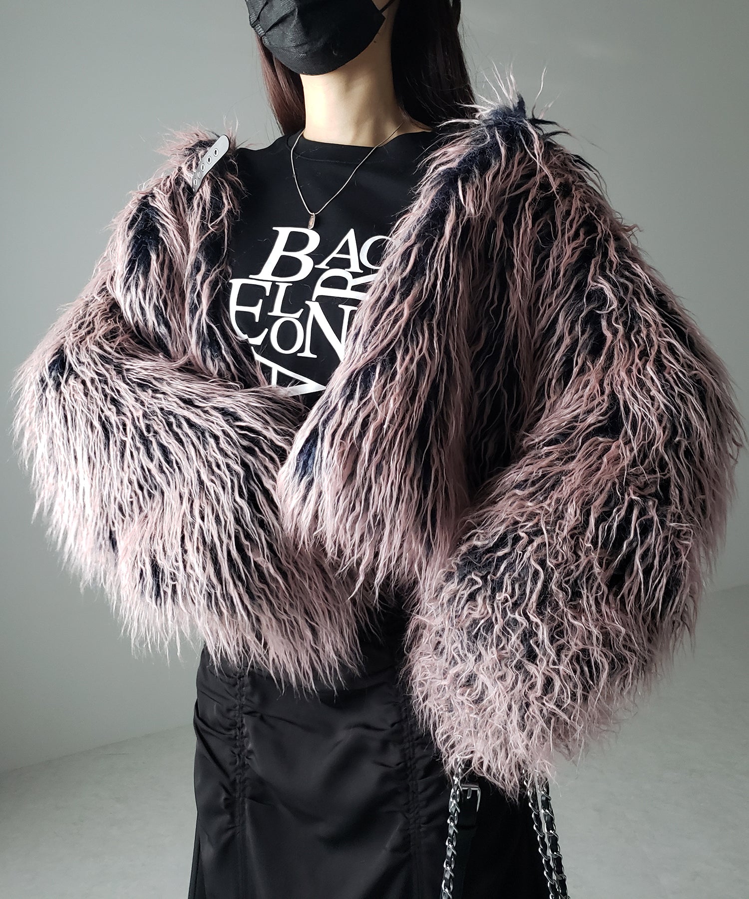【 2color 】グラデーションシャギーファーモンスターボリュームコート/ gradation shaggy fur monster volume coat
