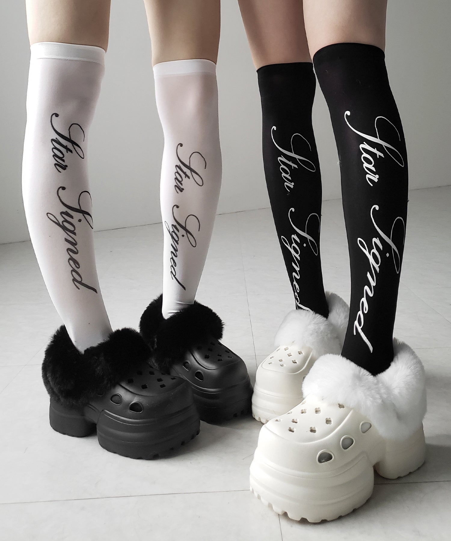 フェイクファー厚底クロッグサンダル / Fake fur platform clog sandals