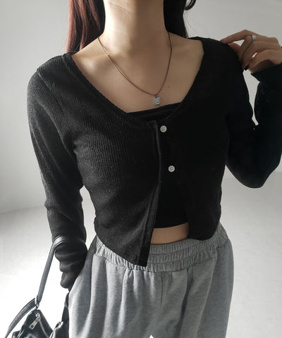 フロントボタンシアーショートカーディガン / front botton sheer short cardigan